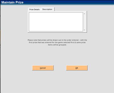 Maintain Prize description