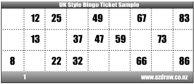 Housie Bingo Ticket